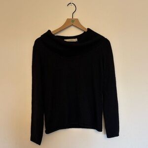 I. Magnin Black Cashmere Blend Cowl Neck Sweater Medium